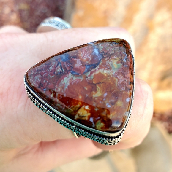 New Moroccan Seam Agate 925 Silver Ring. - Picture 8 of 16